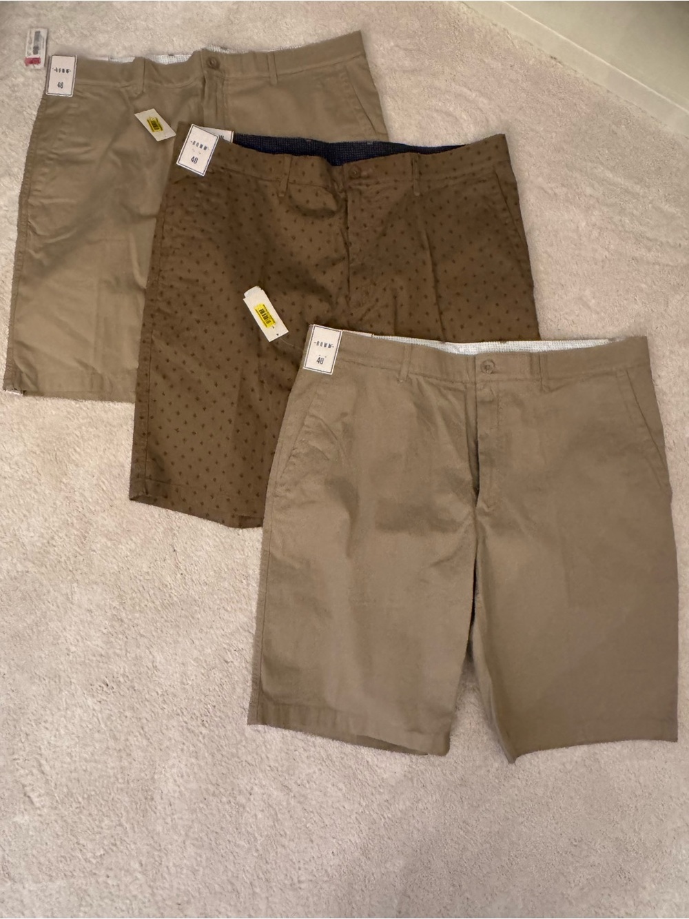 🩳NWT 🩳3 Pairs🩳ROWM Men’s Golf Shorts Bundle Size 40 Khaki Stretch 3 Pairs